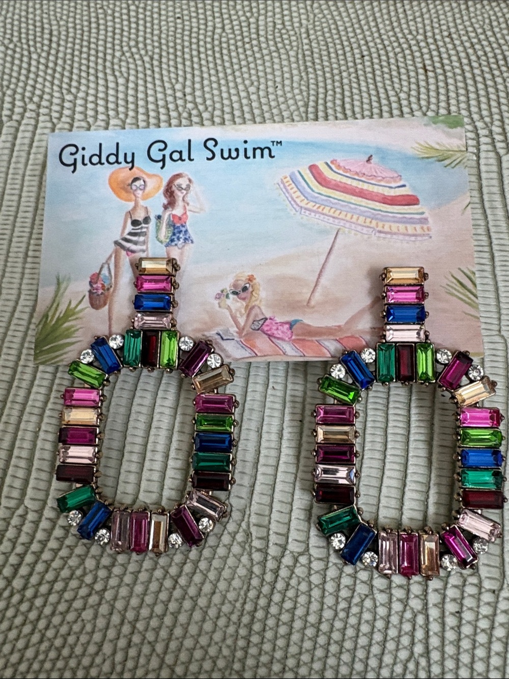 Multicolor Gem Hoop Earrings